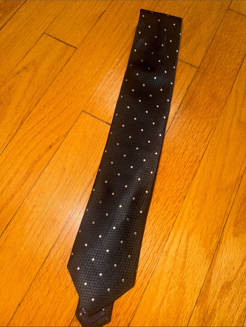 Michael Kors Black Tie with Small Light Dot Pattern